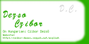 dezso czibor business card